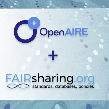 OpenAIRE and FAIRsharing.org combined logo