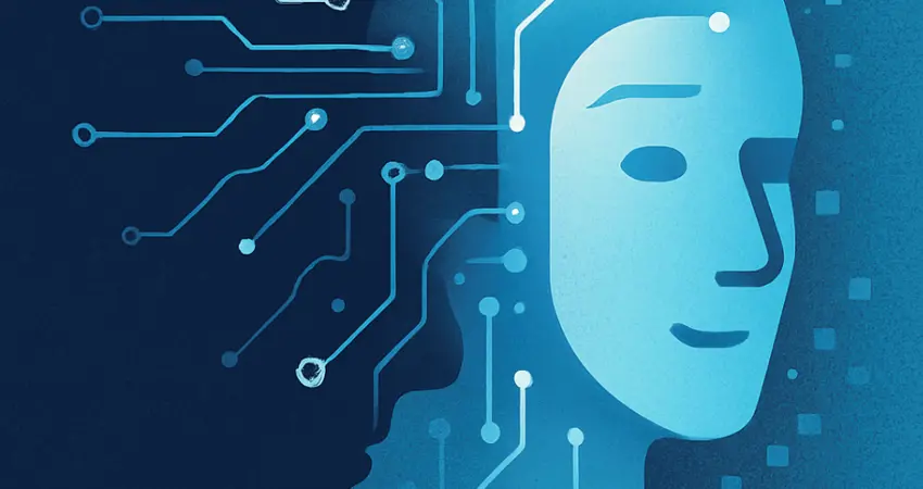 AI generated image representing humanoid AI avatar