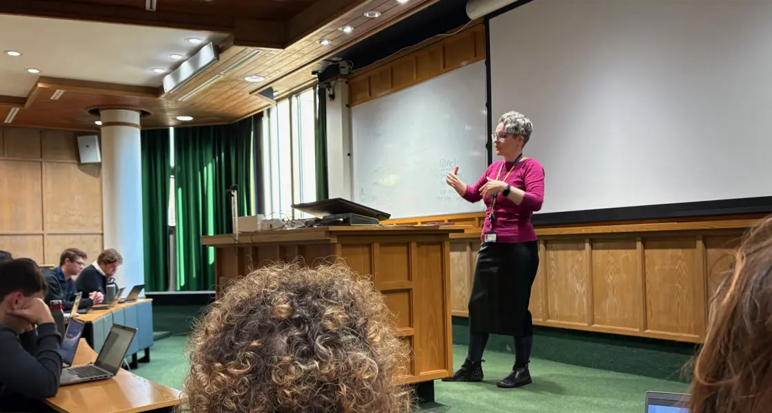 Kelly Webb-Davies presenting at an AI workshop