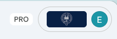 PRO label next to User details